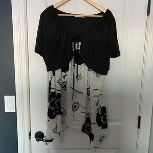 tank top with tie up crop cover 2X